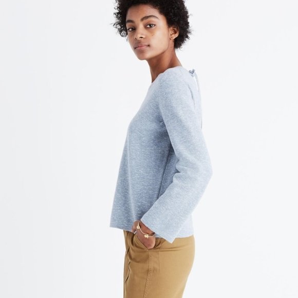 Madewell Laced Back Pullover Sweater in Light Gray - Picture 13 of 13